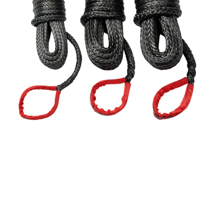 13,200KG Black SaberPro Winch Extension Rope w/Red Sheath Eyes - 20M