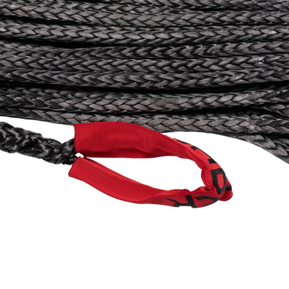 9,500KG Black SaberPro Winch Extension Rope w/Red Sheath Eyes - 20M